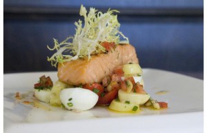 Saumon Fumé grillé at M sur Masson in Montreal.