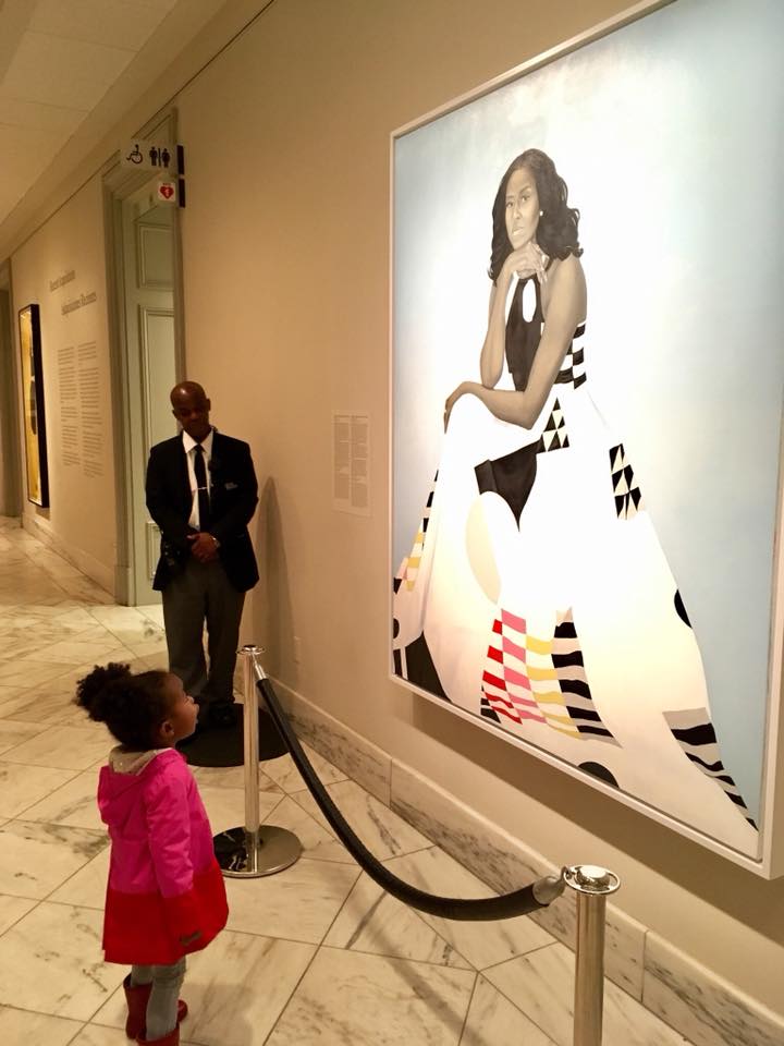 MICHELLE OBAMA MEETS PARKER THE PORTRAIT GIRL
